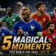 Six fictional top performers from FIFA World Cup 2026 Day 16 stand in a cinematic stadium collage, representing standout moments from France, Senegal, Spain, Belgium, Egypt, and Cape Verde.
