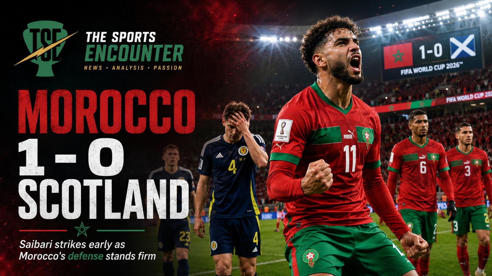 Morocco Edge Scotland as Saibari’s Early Strike Turns Group C on Its Head