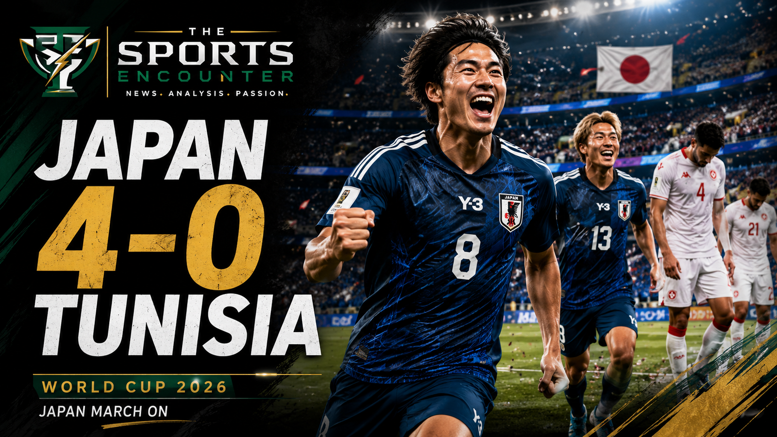 apan Turn Pressure Into Power With Ruthless 4-0 Victory Over Tunisia