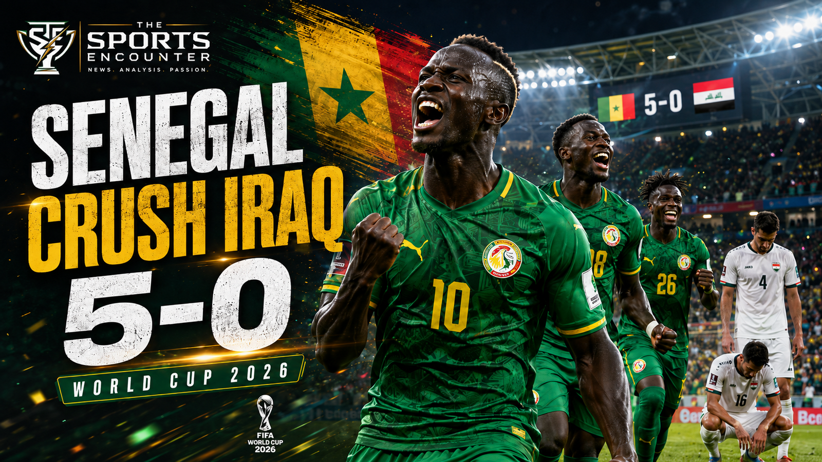 Senegal Punish 10-Man Iraq as Round of 32 Hope Survives
