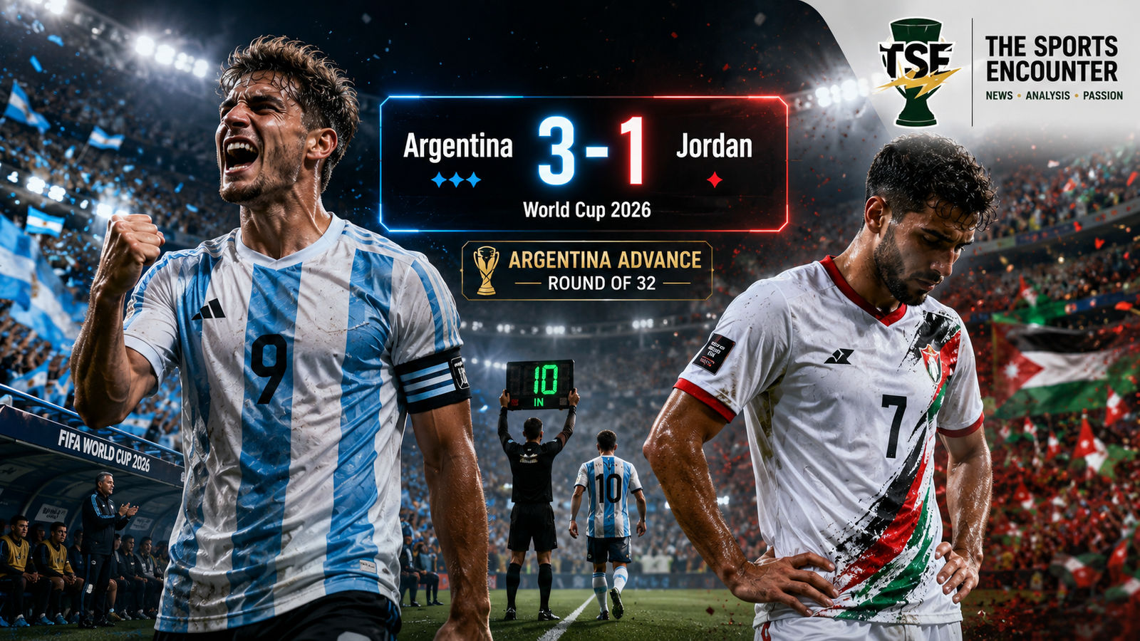 Argentina Beat Jordan 3-1 as Messi Scores After Bench Start