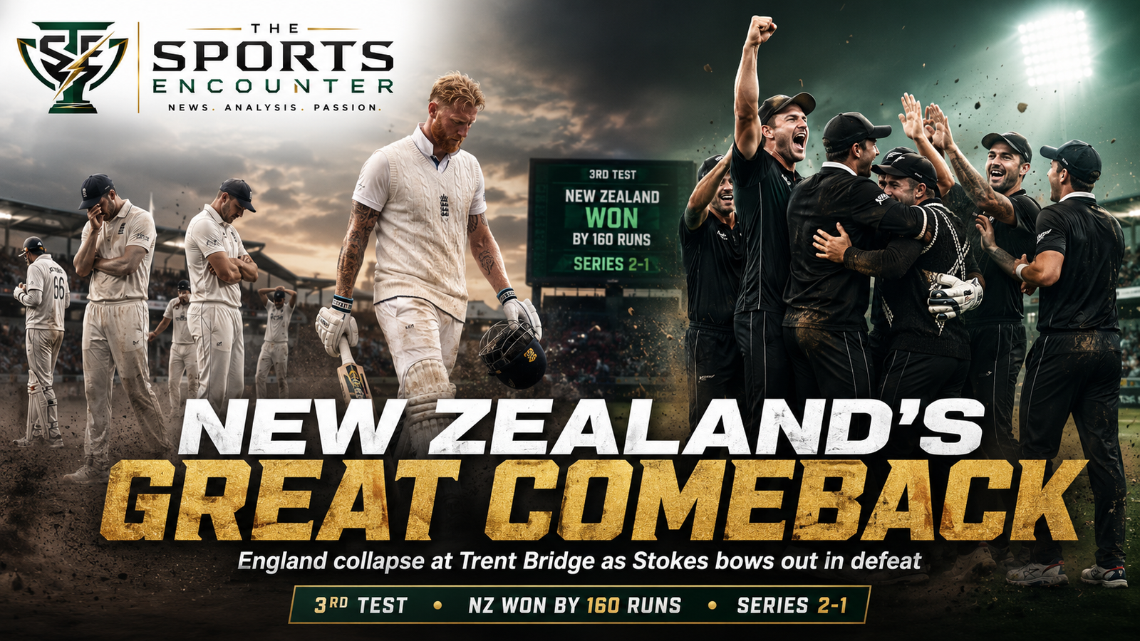 England Fall Apart at Trent Bridge as New Zealand Seal Historic Comeback and Stokes Era Ends in Defeat