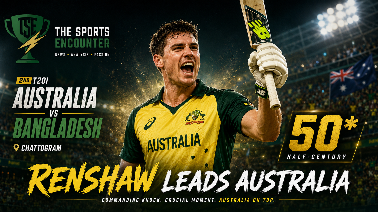 Renshaw Powers Australia to Unassailable 2-0 Lead in Bangladesh T20I Series