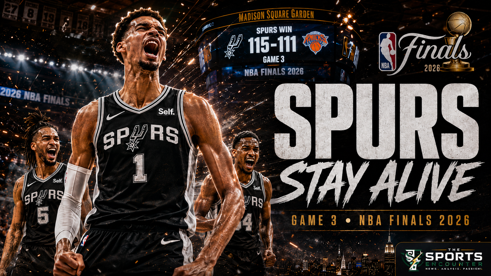 Spurs Stun Knicks in Game 3 to Keep the 2026 NBA Finals Alive | The Sports Encounter