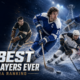 All-era montage of legendary hockey player archetypes skating beneath arena lights for The Sports Encounter’s ranking of the 10 best NHL players ever.