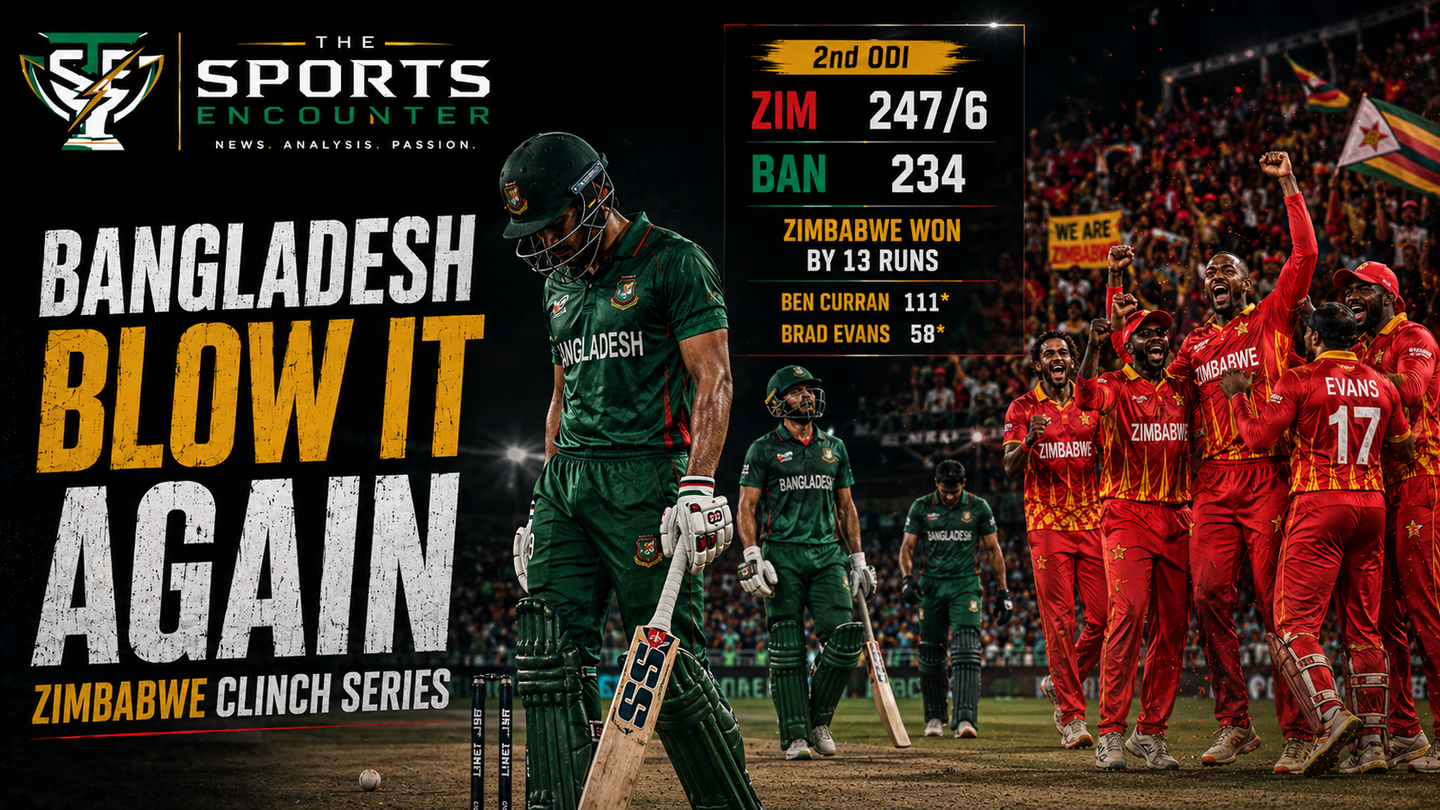 Bangladesh Lose Their Nerve Again as Ben Curran and Zimbabwe Seal the Series in Harare