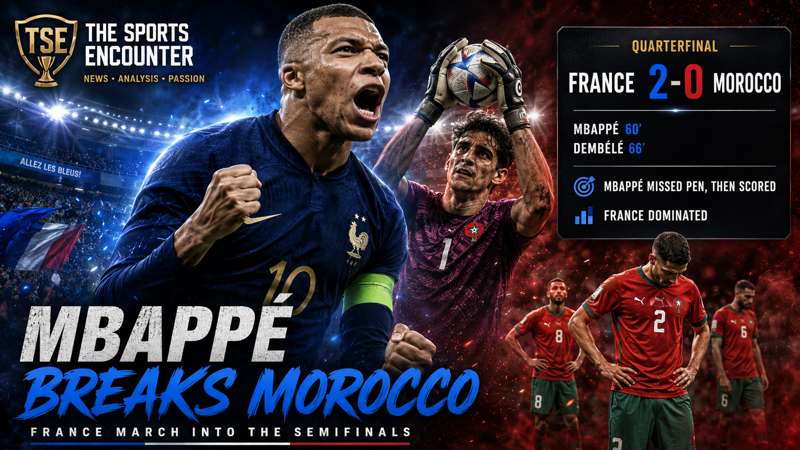 France Punish Below-Par Morocco After Bounou’s First-Half Heroics
