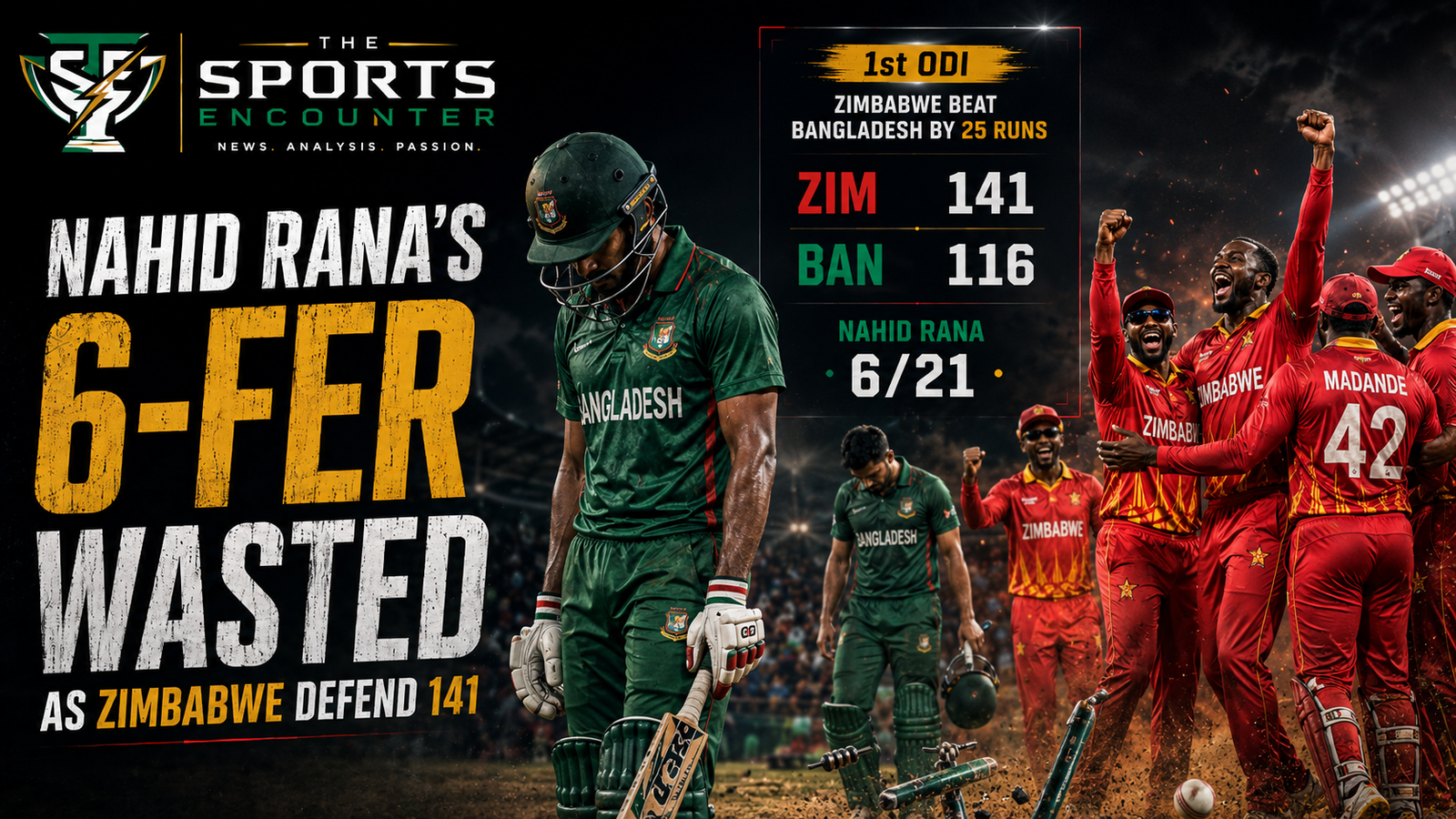 Zimbabwe Stun Bangladesh by 25 Runs After Turning 141 Into a Winning Total