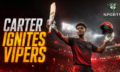 Zachary Carter celebrates his rapid half-century as Desert Vipers defeat San Francisco Unicorns by nine wickets in GSL 2026 Match 7.
