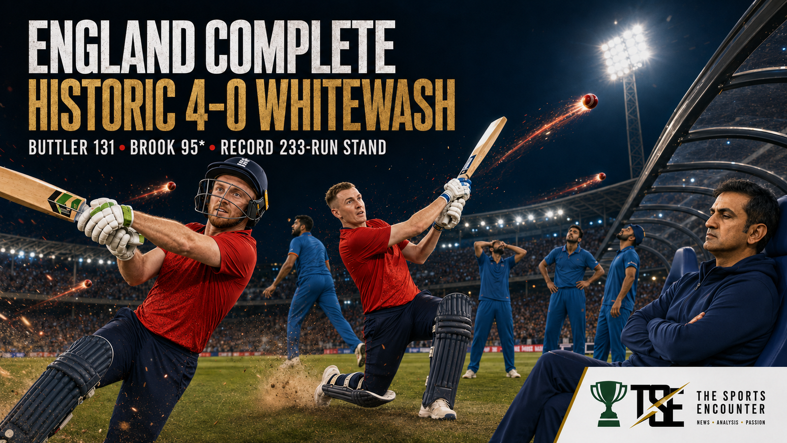 Buttler and Brook Crush India as England Complete Historic 4-0 Whitewash