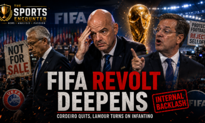 Gianni Infantino faces mounting internal opposition at FIFA as Carlos Cordeiro resigns and Kevin Lamour publicly challenges the proposed World Cup stake sale.