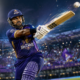 Charith Asalanka launches the ball for six in Galle Gallants colors during the 2026 Lanka Premier League opener, with stadium lights and The Sports Encounter logo.