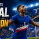 VFX cinematic featured image showing Cape Verde’s Sidny Lopes Cabral-inspired footballer celebrating a dramatic long-range goal against Argentina, with The Sports Encounter logo and the headline “Goal of a Nation.”