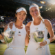 Guo Hanyu and Kristina Mladenovic celebrate with their Wimbledon women’s doubles trophies after defeating Gabriela Dabrowski and Luisa Stefani in the 2026 final.