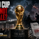 Cinematic FIFA World Cup 2030 graphic showing the golden trophy at the center of a global football revolt, with protesting delegates, distressed executives, collapsing financial charts, torn investment documents, and the headline “World Cup 2030: Not for Sale?” alongside The Sports Encounter logo.
