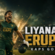 Janith Liyanage raises his bat and pumps his fist as Colombo Kaps teammates rush toward him following their LPL 2026 victory over Kandy Royals in Dambulla.