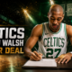 Jordan Walsh signs a three-year contract with the Boston Celtics in a cinematic green VFX arena setting, featuring The Sports Encounter logo.
