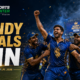 Kandy Royals players celebrate their first LPL 2026 victory under the floodlights after defeating Dambulla Sixers by 43 runs.