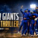 Manchester Super Giants players celebrate their narrow seven-run victory over London Spirit on the pitch at Lord’s in The Hundred 2026.