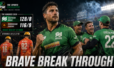 Marcus Stoinis celebrates Southern Brave’s 12-run victory over Birmingham Phoenix after scoring 34 and taking 2 for 16 in The Hundred 2026 at Southampton.