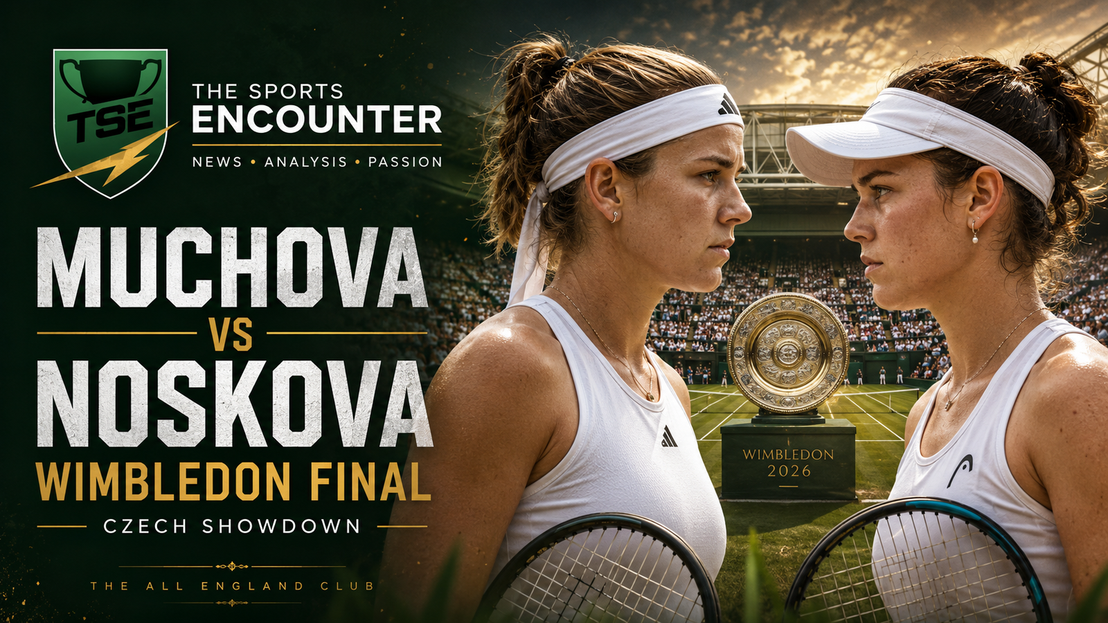 Karolina Muchova and Linda Noskova face off before the Wimbledon 2026 women’s singles final at the All England Club.