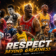 Michael Jordan stands at the center of a cinematic VFX montage featuring Muhammad Ali, Serena Williams, Kobe Bryant, Roger Federer, Lionel Messi, Tom Brady, Usain Bolt, Amanda Nunes, and Wayne Gretzky beneath The Sports Encounter logo and the headline “Respect Beyond Greatness.”