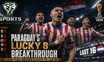 Paraguay players celebrate their Lucky 8 breakthrough at the FIFA World Cup 2026 after becoming the only third-place qualifier to reach the Round of 16.
