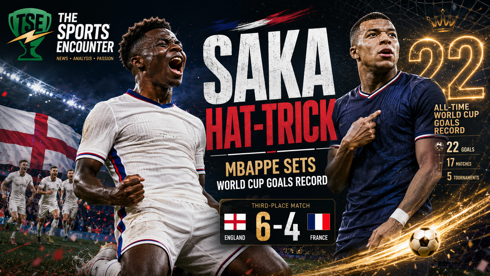 Saka Hat-Trick Outshines Mbappé Record in World Cup Bronze Match
