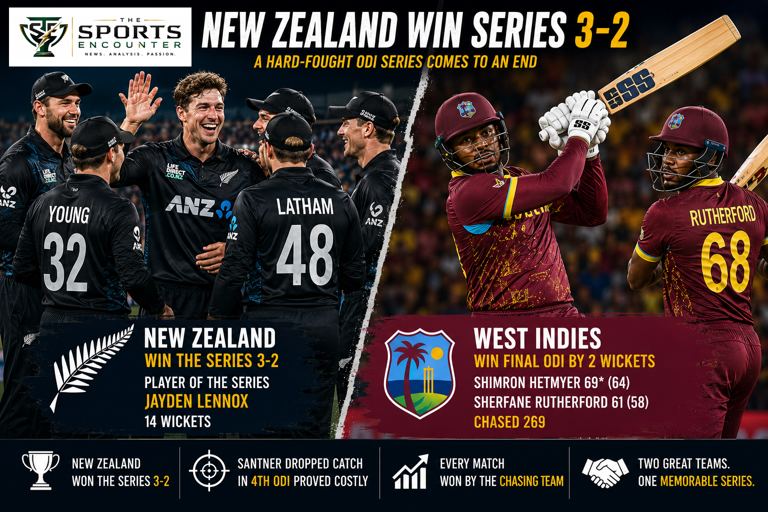 Hetmyer Holds His Nerve as West Indies Finish Gripping New Zealand Series With Victory