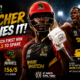 Andre Fletcher celebrates after guiding St Kitts and Nevis Patriots to a five-wicket win over St Lucia Kings in CPL 2026 Match 5.