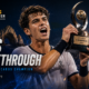 Arthur Gea celebrates with the Los Cabos trophy after defeating defending champion Denis Shapovalov in straight sets to win his first ATP Tour title.