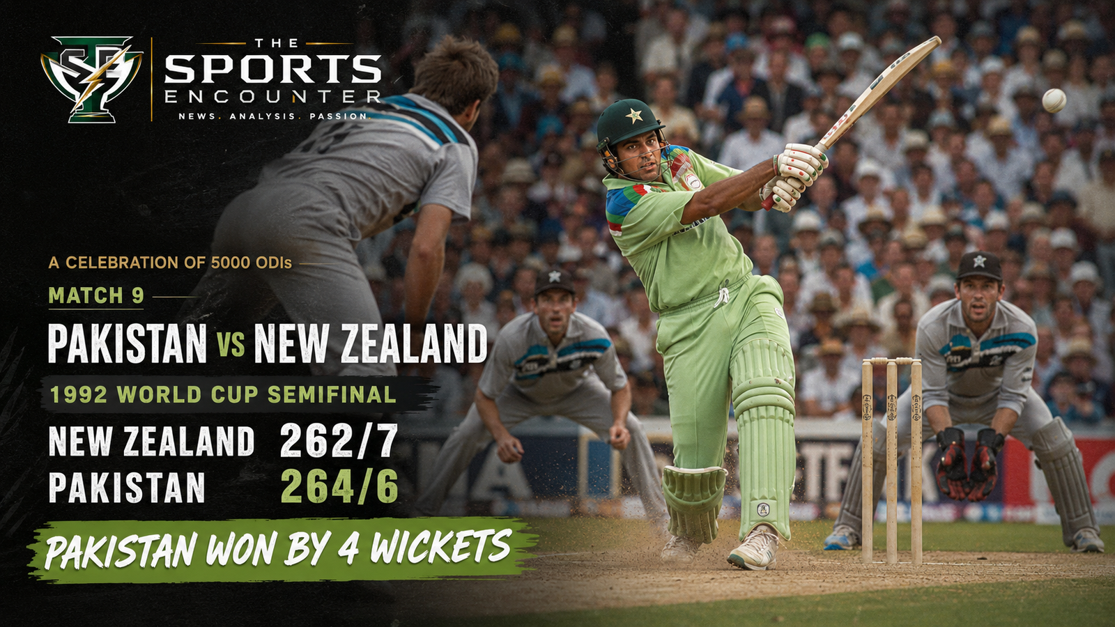 A Celebration of 5000 ODIs Match 9: Inzamam Silences Eden Park and Sends Pakistan Into the 1992 World Cup Final