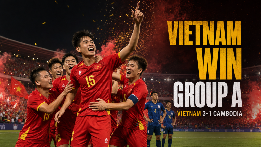 Nguyễn Đình Bắc Answers Cambodia’s Challenge as Vietnam Win Group A