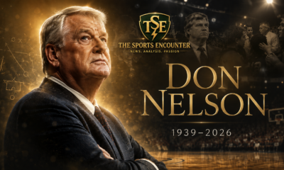 Don Nelson is honored in a cinematic basketball tribute marking his 1939–2026 life, with coaching imagery and tactical diagrams reflecting the Hall of Famer’s influence on the modern NBA.