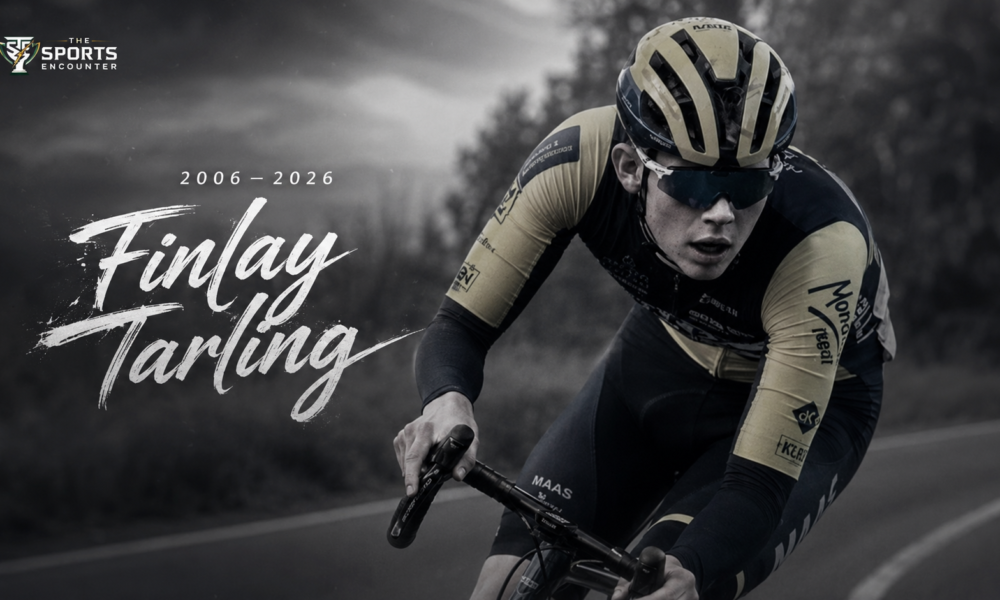 Finlay Tarling is honored in a somber cycling tribute after the 19-year-old British rider died following a serious accident during Stage 8 of the Volta a Portugal.
