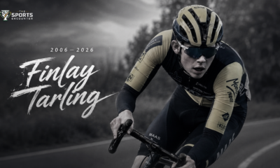 Finlay Tarling is honored in a somber cycling tribute after the 19-year-old British rider died following a serious accident during Stage 8 of the Volta a Portugal.