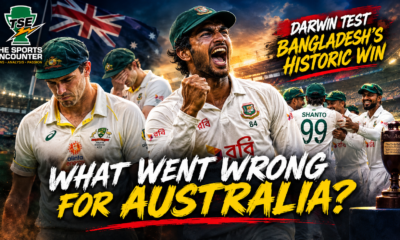 Bangladesh cricketers celebrate their historic nine-wicket Test victory over Australia in Darwin after outplaying the hosts with disciplined bowling and resilient batting.