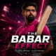 Babar Azam stands at the center of a cinematic cricket stadium graphic highlighting his BBL|15 impact, including 202 runs, 35,000 new Sydney Sixers followers and a 9.3% rise in home attendance, while contrasting that audience pull with The Hundred’s need for renewed fan engagement.