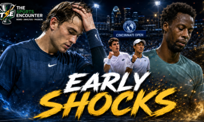 Jack Draper and Gael Monfils react during their opening-round defeats as the Cincinnati Open 2026 begins with major early upsets.