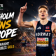 Karsten Warholm celebrates after winning his fourth straight European 400m hurdles title in a championship-record 46.63 seconds at Birmingham 2026.