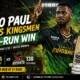 Keemo Paul celebrates after leading Jamaica Kingsmen to a 51-run win over St Kitts and Nevis Patriots with 65 runs and three wickets in CPL 2026 Match 10.