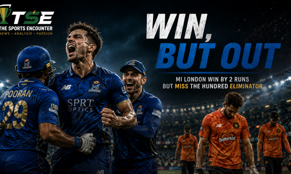 Photo: thesportsencounter.com MI London Beat Birmingham Phoenix by Two Runs But Miss Hundred Eliminator on NRR