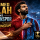 Cinematic Mohamed Salah transfer graphic showing a stylized bearded footballer in claret-and-blue colors, a glowing two-year free-transfer contract, Trabzon stadium atmosphere, the headline “Mohamed Salah Joins Trabzonspor,” and The Sports Encounter logo.