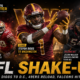 Stefon Diggs catches a pass in Washington colors as the graphic highlights the 49ers’ new signings, Jalon Walker’s season-ending ACL injury and Jeremiyah Love’s Hall of Fame Game absence.