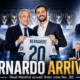 Bernardo Silva pictured during his official Real Madrid presentation after signing a contract through 2028 and receiving the No. 20 shirt.
