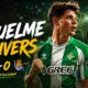Rodrigo Riquelme celebrates for Real Betis after scoring against Real Sociedad in a 1-0 LaLiga victory at La Cartuja.