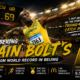 Usain Bolt celebrates after his world-record 9.69-second victory in the men’s 100m final at the Beijing 2008 Olympics, one year before setting the still-standing 9.58 record.