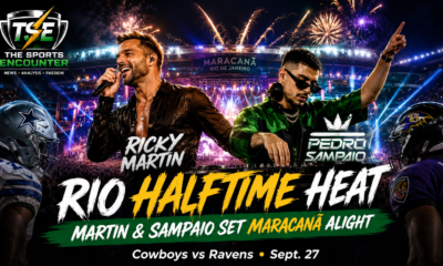 Ricky Martin and Pedro Sampaio headline the NFL Rio halftime show at Maracanã as the Dallas Cowboys face the Baltimore Ravens.