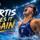 Sara Curtis celebrates after lowering the women’s 50m backstroke world record to 26.56 and winning gold at the 2026 European Aquatics Championships in Paris.