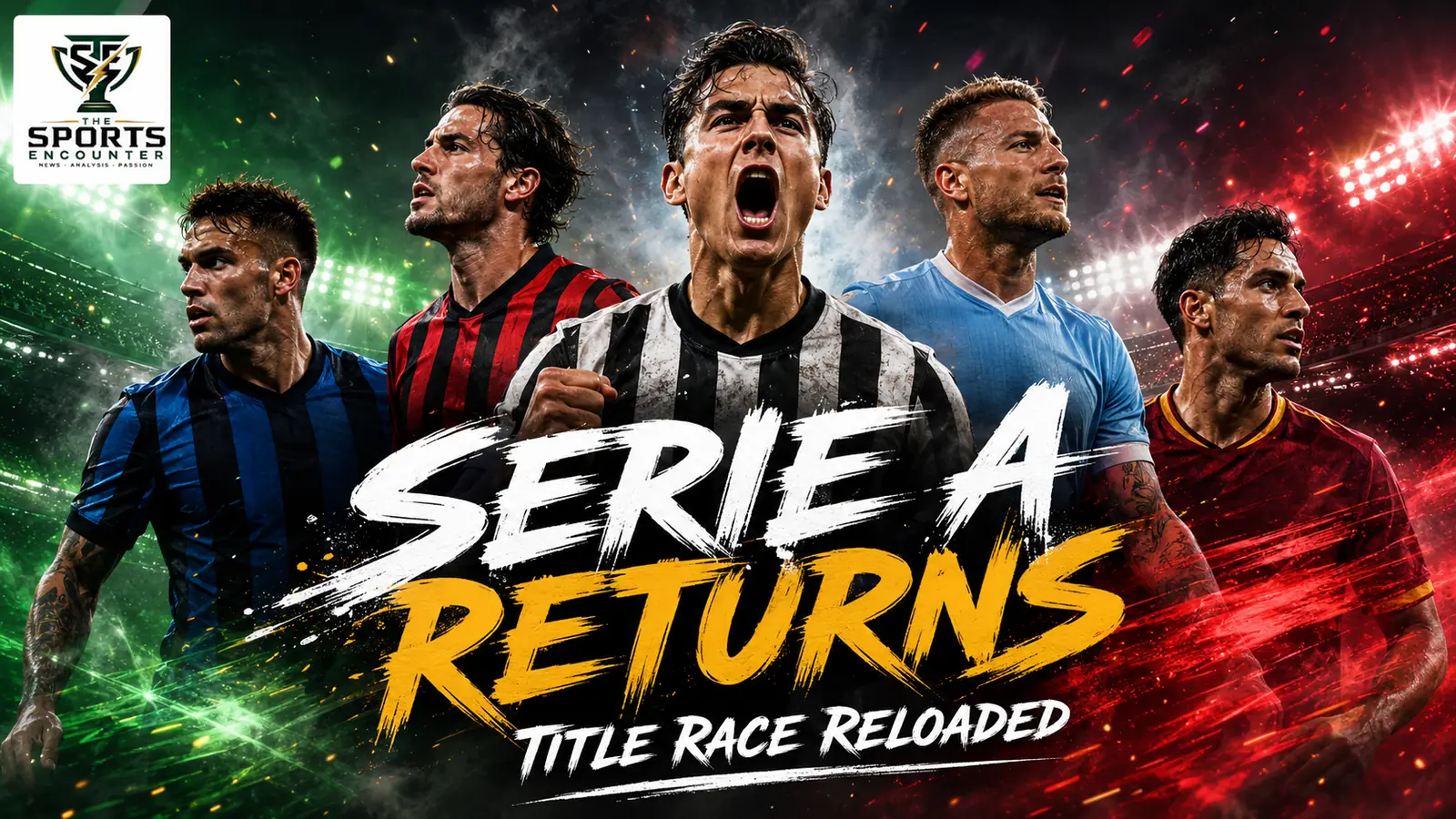 Serie A 2026-27 curtain raiser featuring leading players and clubs including Inter, Napoli, AC Milan, Juventus and Roma ahead of the new Italian league season.